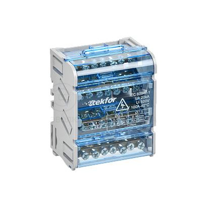 Шины на DIN-рейку (кросс-модуль) ШНК 4х7 3L+PEN TEKFOR